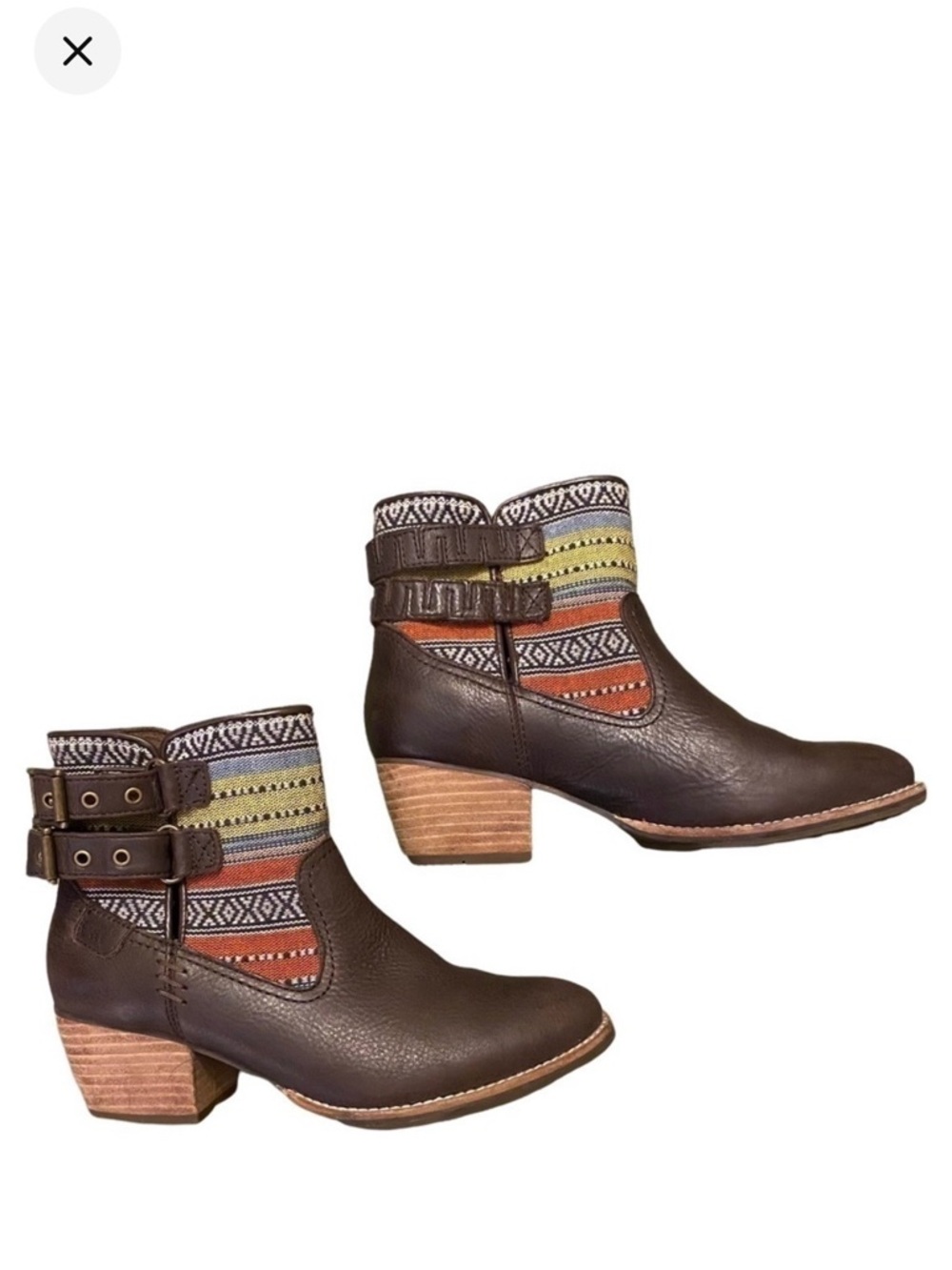 Caterpillar Willa Leather and Fabric Ankle Boots. Size 6